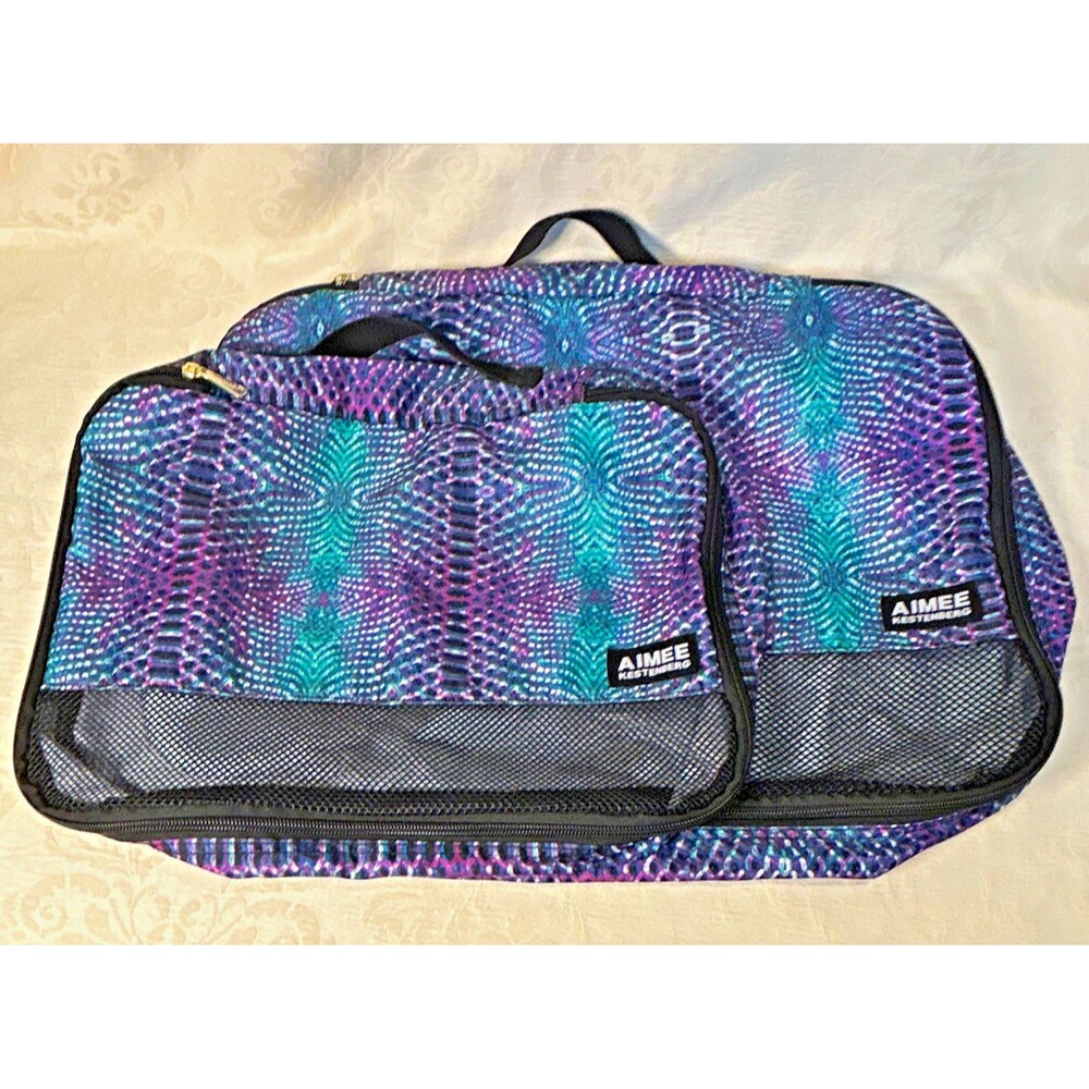 Aimee Kestenberg Marine Python Packing Cubes Set of 2 Travel Mesh Organizers